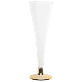 Santex Champagne Glas Deluxe met gouden voet - 6st - 120ml
