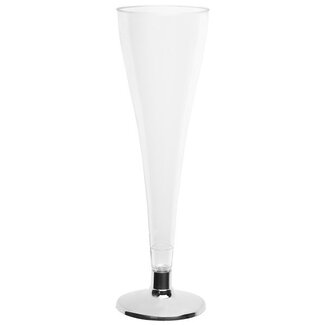 Santex Champagne Glas met zilveren voet - 120ml - 6st