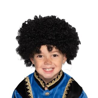 Haza-Witbaard Piet Pruik Zwart Junior