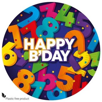 Haza-Witbaard Bordjes ”Happy Birthday” - 18cm - 8st