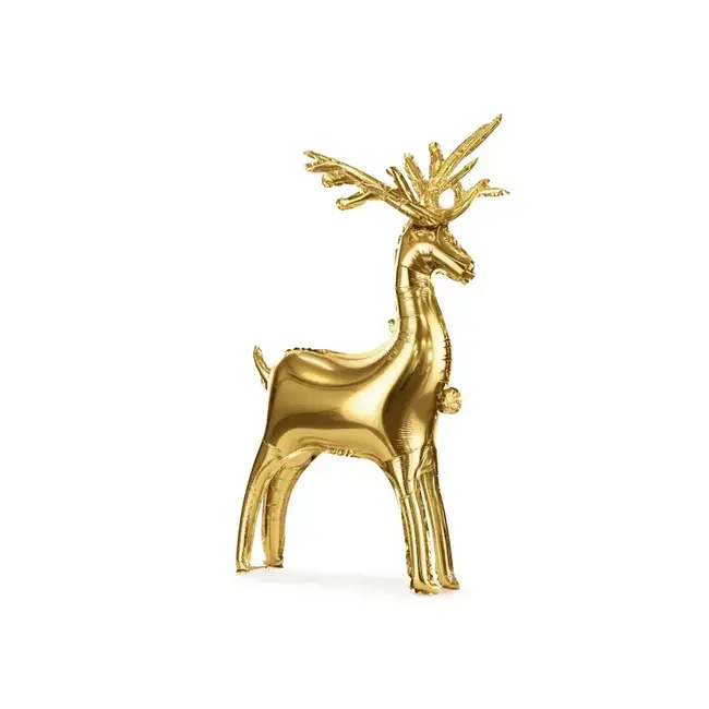 Folieballon Rendier Gold - 83 x 52 cm - voor lucht vulling