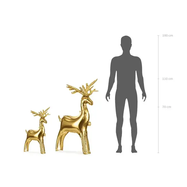 Folieballon Rendier Gold - 124 x 80 cm - voor lucht vulling