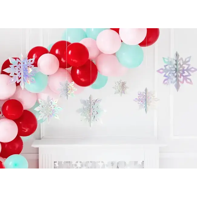 Hanging Decoration Snowflakes iridescent - 6 st - 15-25cm