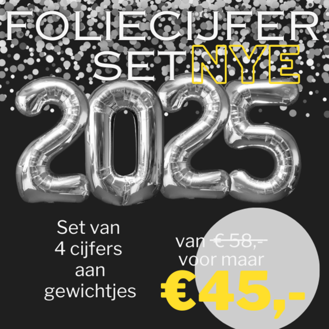 Complete set Folie cijfers 2025 - Zilver