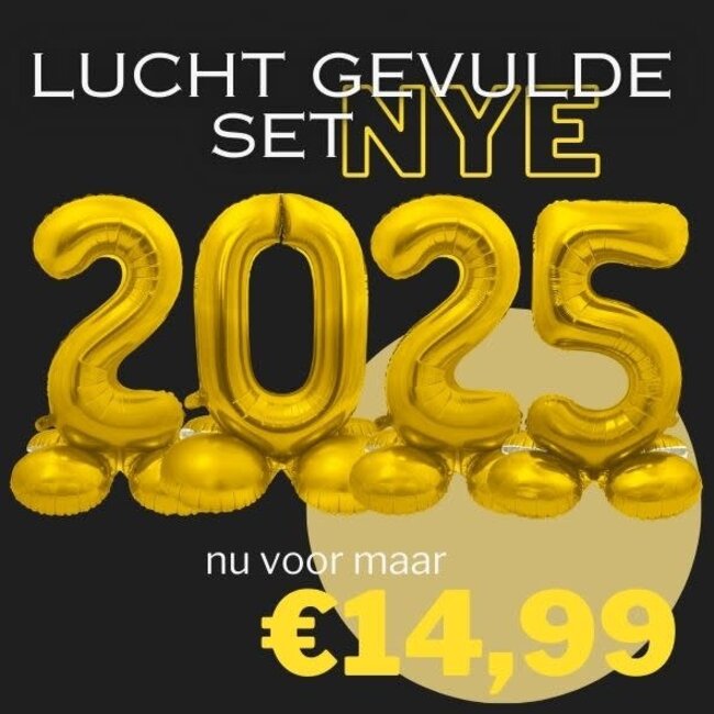 Complete set Folie cijfers 2025- Goud - Lucht vulling