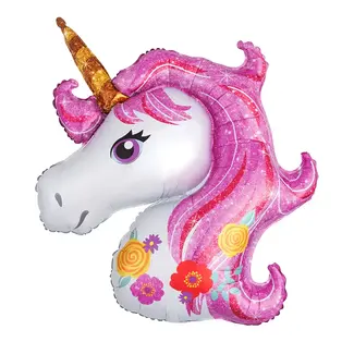 PartyPal Folieballon Metallic Unicorn - 73x83cm