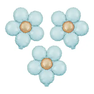 PartyPal Folieballon Bloem Blauw - 45cm - 3 st.