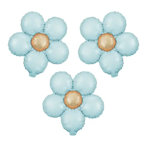 Folieballon Bloem Blauw - 45cm - 3 st. 