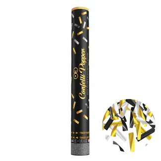 PartyPal Confetti Shooter Goud / Zilver / Zwart - 40 cm