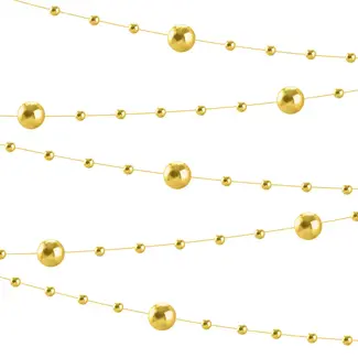 PartyPal Golden Garland  with balls - 6,5 mtr - 7mm