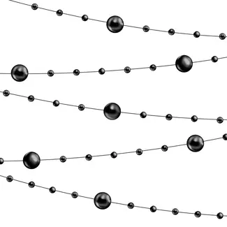 PartyPal Black Garland  with balls - 6,5 mtr - 7mm