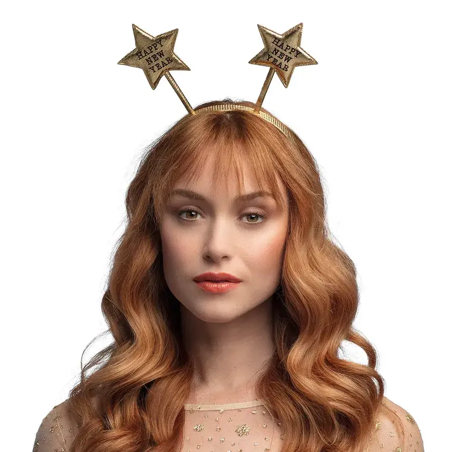 Diadeem 'Happy New Year' Goud-1