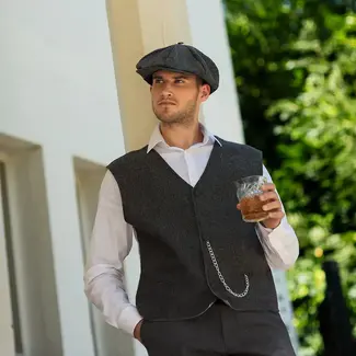 Boland 20s gangster platte pet - Grijs
