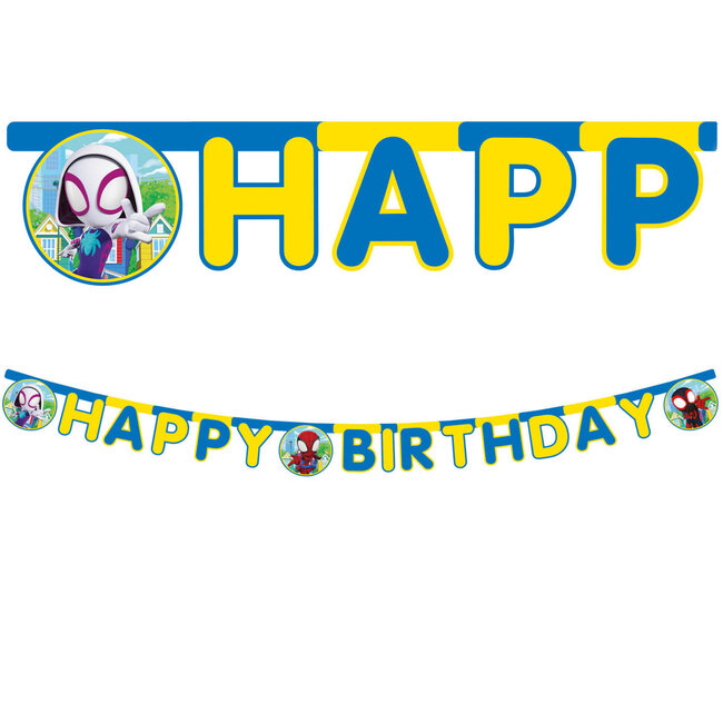 Spidey & His Amazing Friends Letterbanner Happy Birthday