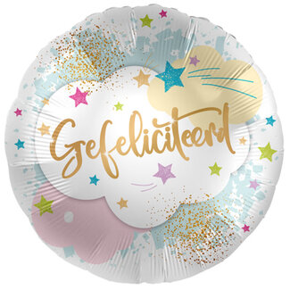 Everloon Folieballon Gefeliciteerd Ster Wolk