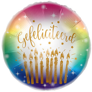 Everloon Folieballon Gefeliciteerd Gouden Kaarsjes