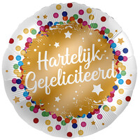 Folieballon Hartelijk Gefeliciteerd – Goud - 45cm