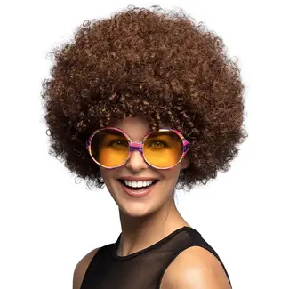 Boland Afro Pruik - Bruin