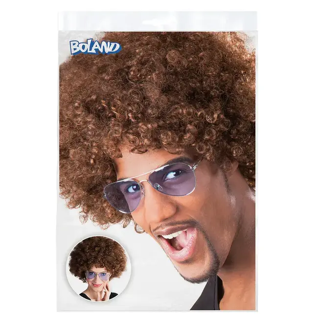 Afro Pruik - Bruin