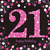 Amscan Servetten 21 Sparkling Celebration Pink&Black - 16 st - 33x33cm