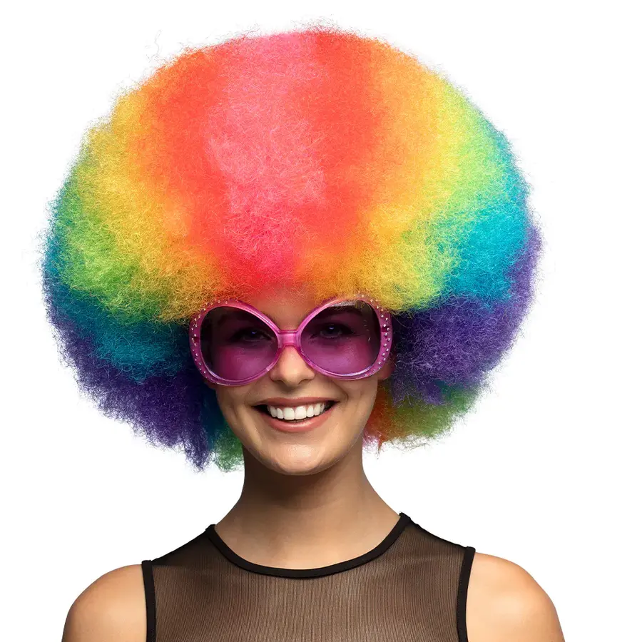 Pruik Clown Rainbow Deluxe-1