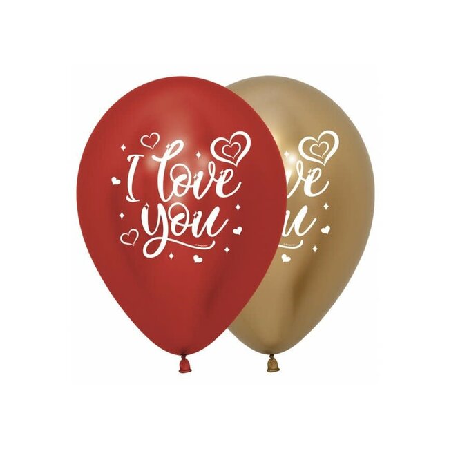 Helium Ballonnen  I Love You Sparkly - 28cm - 2 stuks