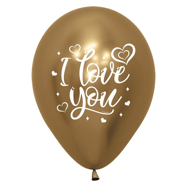 Helium Ballonnen  I Love You Sparkly - 28cm - 2 stuks