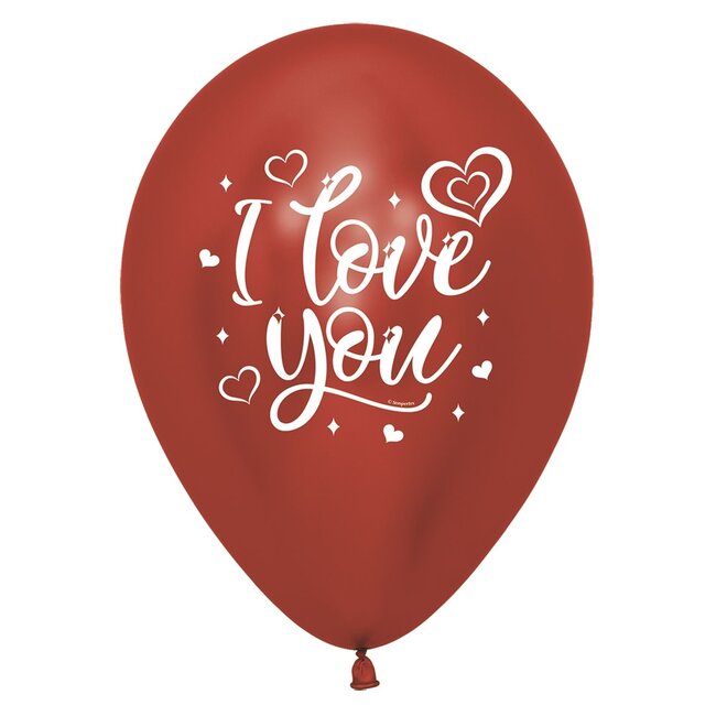 Helium Ballonnen  I Love You Sparkly - 28cm - 2 stuks