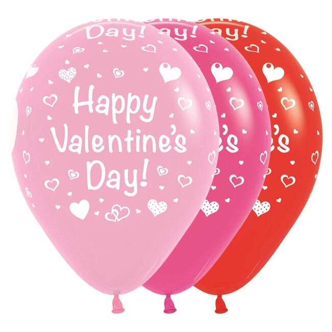 Helium Ballonnen Happy Valentines Day - 28cm - 3 stuks