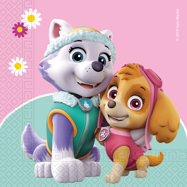 Paw Patrol Skye & Everest Servetten 33x33cm - 20 stuks