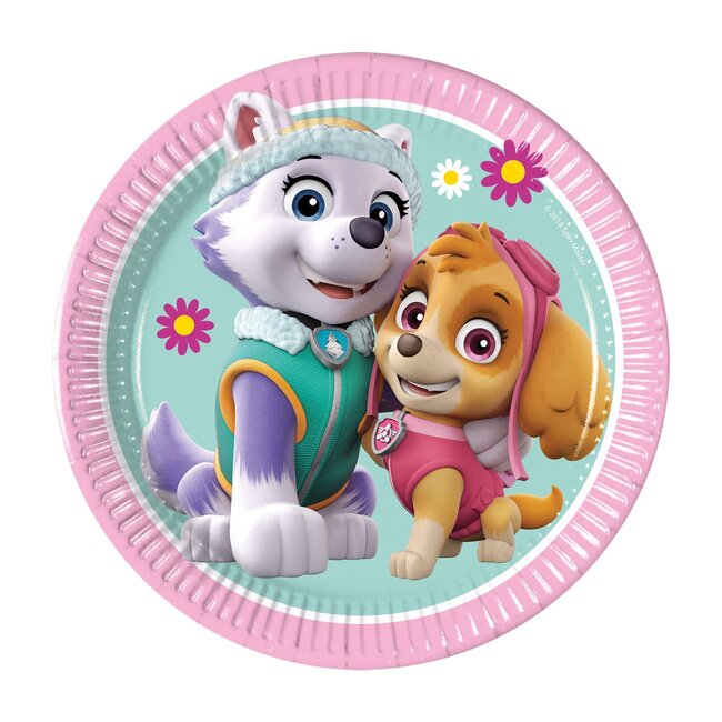 Paw Patrol Skye And Everest Bordjes 23cm - 8 stuks