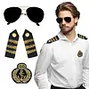 Boland Set Kapitein (partybril, badge en schouderstukken)
