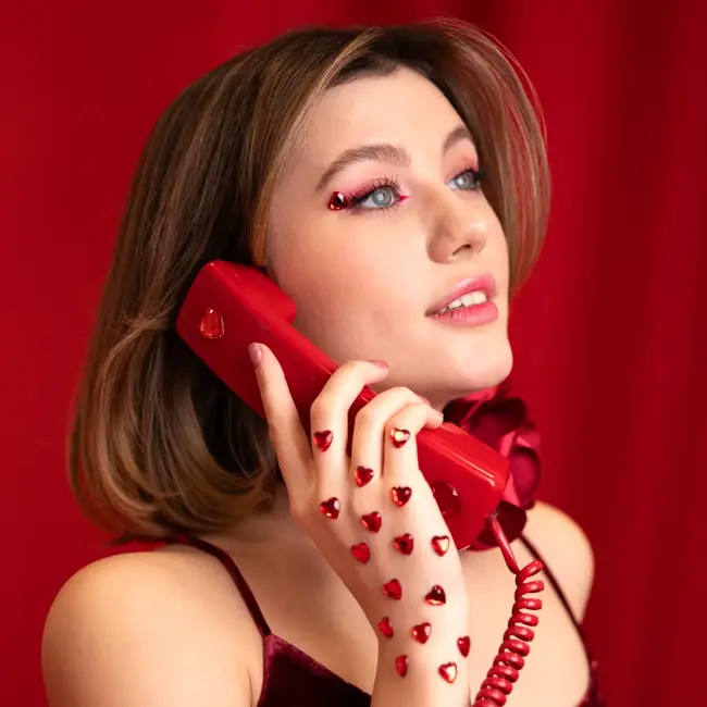 Ruby Harten Stickers - 9 st. - 1,8 cm