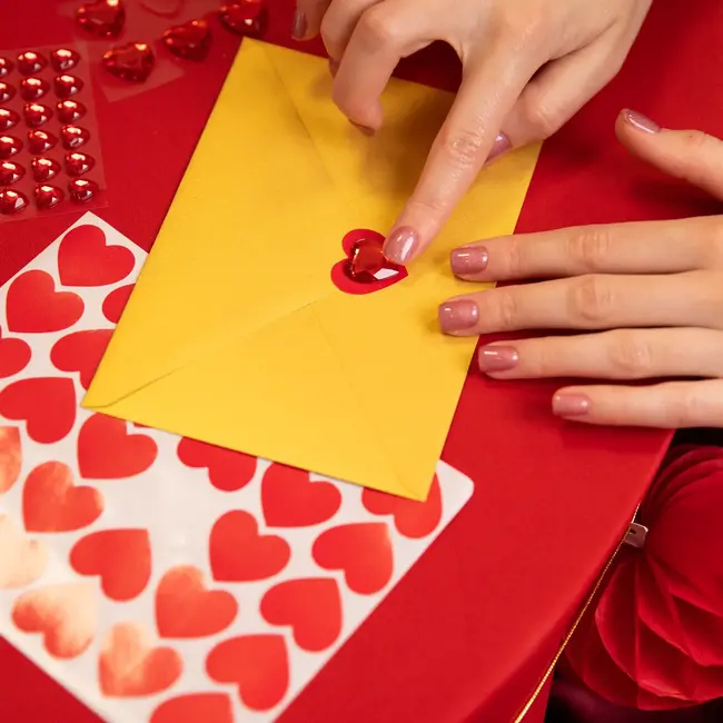 Ruby Harten Stickers - 9 st. - 1,8 cm