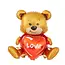 PartyPal Folieballon Teddybeer zittend met liefdeshart