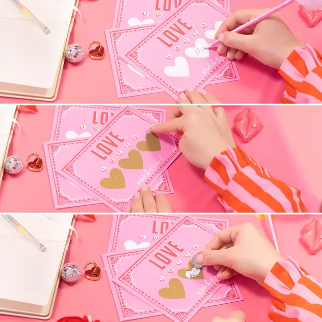 Liefde Valentijnsdag Kraskaart DIY - 3st.