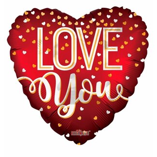 kaleidoscope Folieballon I Love You Red Matt Heart - 45cm