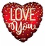 kaleidoscope Folieballon I Love You Red Matt Heart - 45cm