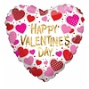 Folieballon Happy Valentines Day Dots & hearts - 45cm