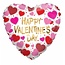 kaleidoscope Folieballon Happy Valentines Day Dots & hearts - 45cm
