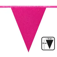 thumb-Sparkling Fuchsia Glitter Vlaggenlijn - 6 meter - 16X20CM-3