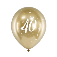 Helium Ballon Chrome Goud 40 jaar (28cm)