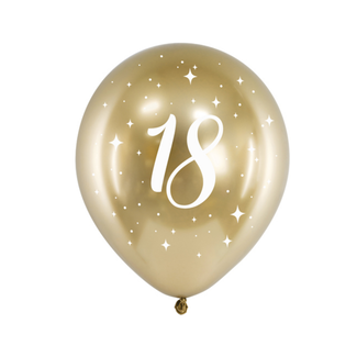 Strong Balloons Helium Ballon Chrome Goud 18 jaar (28cm)