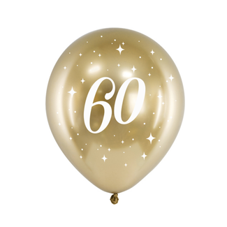 Strong Balloons Helium Ballon Chrome Goud 60 jaar (28cm)