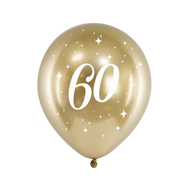 Helium Ballon Chrome Goud 60 jaar (28cm)