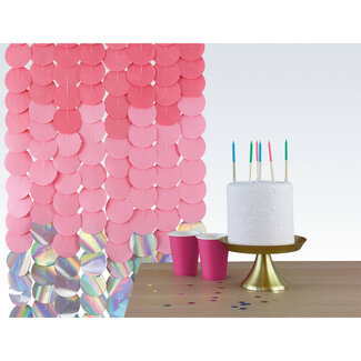 Folat Party Backdrop - Dazzling in Pink - Cirkel - 8st - 80x170cm