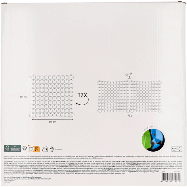 Bachdrop Shimmer Panel - Multi Color Sequins - 12 x 30x30cm