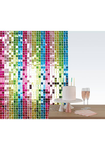 Bachdrop Shimmer Panel - Multi Color Sequins - 12 x 30x30cm 