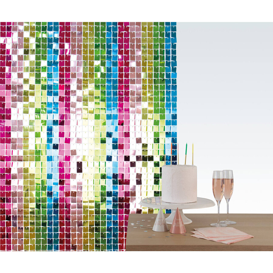 Bachdrop Shimmer Panel - Multi Color Sequins - 12 x 30x30cm-1