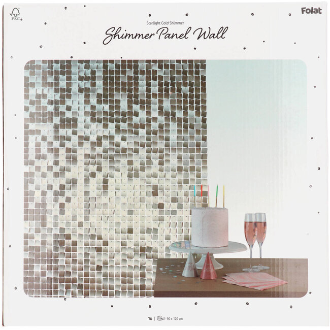 Bachdrop Shimmer Panel - Matt Gold Sequins - 12 x 30x30cm